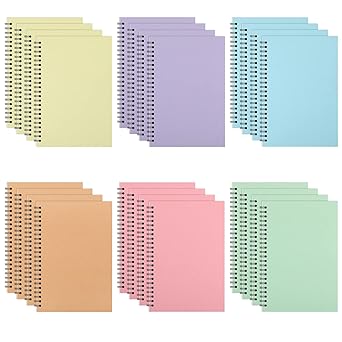 Photo 1 of YOTNUS 24 Pack A5 Spiral Notebooks Journal with Kraft Cover, 5x8 Inches, Ruled Lined Paper, for Work, Sketches, Study, Notes Taking, Gifts -6 Colors, 4 of Each Color
