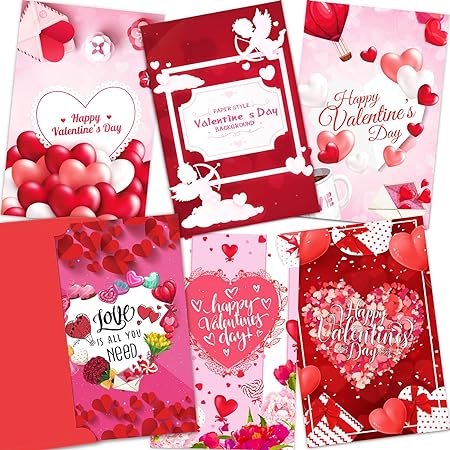 Photo 1 of 18 Sets Valentines Day Cards Assortment with Envelopes, Funny Anniversary Card Love Card Heart Greeting Card for Husband, Wife, Boyfriend, Girlfriend
