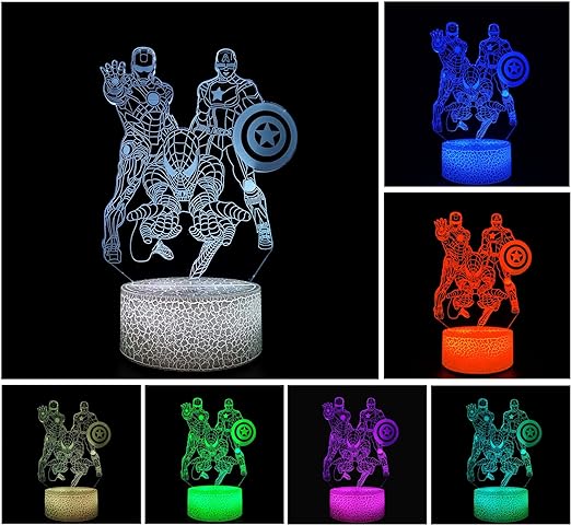 Photo 1 of DHCNDF 3D Illusion Night Light LED Desk Lamp Touch Control 7 Color Change for Home Decorations or Holiday Kids's Gifts
