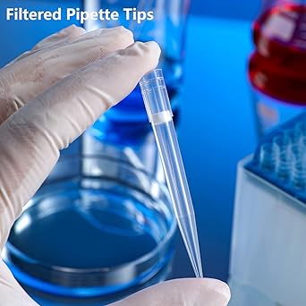 Photo 1 of 1000µL Filtering Pipette Tips - Universal Filter Pipettor Tips-Racked(Box),RNase/DNase Free & Pyrogen Safe,Clear,96 Tips/Rack Pk x 10 Racks (960 Tips)
