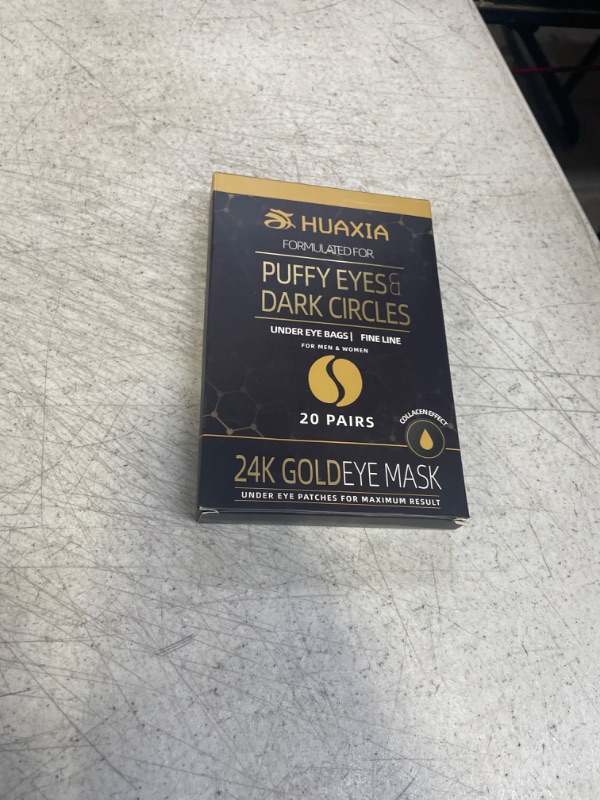 Photo 2 of .HUAXIA 24k Gold Eye Mask Formulated for Puffy Eyes & Dark Circles for Men and Women 20 Pairs Under Eye Patches for Maximum Results SLEEPING WRINKLE REMOVE MASK REMOVING PUFFINESS UNDER EYE CARE COLLAGEN MASK
