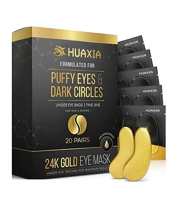 Photo 1 of .HUAXIA 24k Gold Eye Mask Formulated for Puffy Eyes & Dark Circles for Men and Women 20 Pairs Under Eye Patches for Maximum Results SLEEPING WRINKLE REMOVE MASK REMOVING PUFFINESS UNDER EYE CARE COLLAGEN MASK
