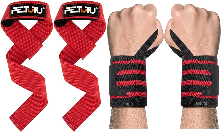 Photo 1 of 2Pairs Wrist Wraps, 1Pair 23" Lifting Wrist Straps With Padded Neoprene Cotton, 1Pair 18" Wrist Wraps With Thumb Loop, For Men And Women, Strength Training, Deadlifts, Bodybuilding
