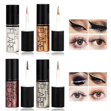 Photo 1 of Glitter Liquid Gel Eyeliner Eyeshadow Long Lasting Waterproof Sparkling Eyeshadow Makeup Set 4 colours
