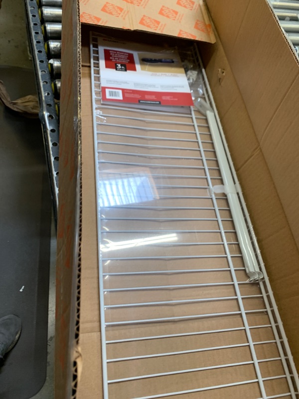 Photo 1 of 36 in. W x 12 in. D White Steel Wire Closet Shelf
