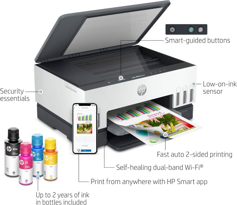 Photo 1 of HP Smart -Tank 6001 Wireless All-in-One Cartridge-free Ink Printer,