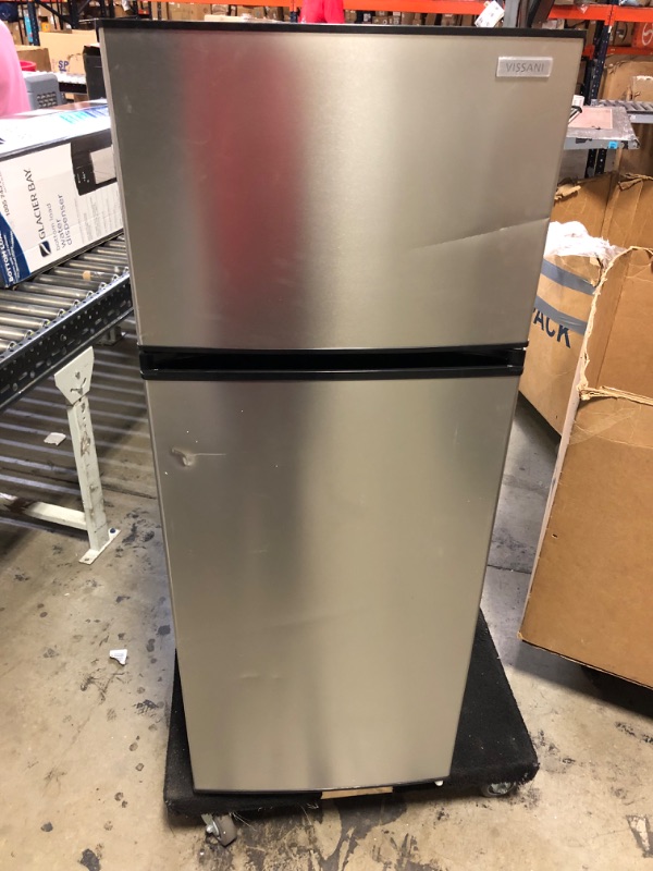 Photo 1 of 7.1 cu. ft. Top Freezer Refrigerator in Stainless Steel Look

