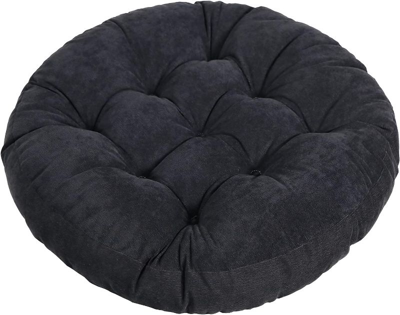 Photo 1 of 6 Pack - Tiita Floor Pillows Cushions Round Chair Cushion Outdoor Seat Pads for Sitting Meditation Yoga Living Room Sofa Balcony 22x22 Inch, Black
