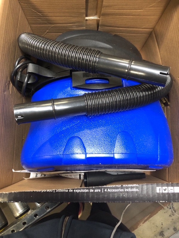 Photo 2 of --- Box Packaging Damaged, Minor Use
Koblenz WD-353L Portable Wet-Dry Vacuum, 3 Gallon 2.0 HP, 5 Year Warranty, Blue, Black