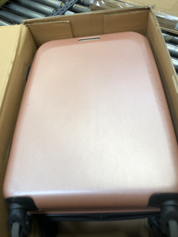 Photo 2 of  --- Box Packaging Damaged, Minor Use, Dirty From Previous Use
American Tourister Moonlight Hardside Expandable Luggage with Spinner Wheels, Rose Gold, Carry-On 21-Inch Carry-On 21-Inch Rose Gold