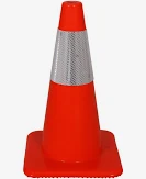 Photo 1 of 2 Pack CRAFTFORCE Safety Cones, PVC Orange Construction Cones with Reflective Collars & Weighted Base, Parking Cones for Construction Events, Traffic Control, Parking Lot 18 inch