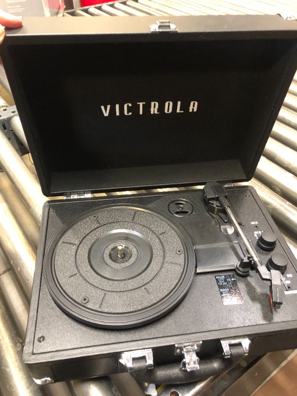 Photo 2 of Victrola Vintage 3-Speed Bluetooth Portable Suitcase Record Player with Built-in Speakers | Upgraded Turntable Audio Sound| Includes Extra Stylus | Black, Model Number: VSC-550BT-BK, 1SFA