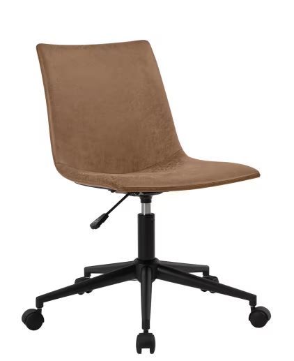 Photo 1 of Declan Swivel Office Chair in Distressed Camel Brown
