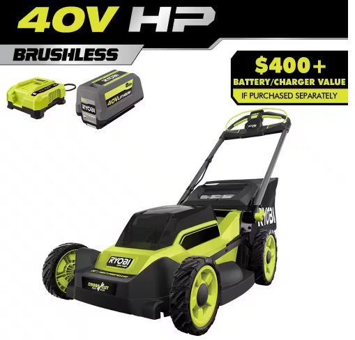 Photo 1 of 40V HP Brushless 20 in. Cordless Electric Battery Multi-Blade Walk Behind Self-Propelled Mower - 8.0Ah Battery & Charger
