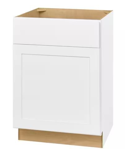 Photo 1 of Avondale Shaker Alpine White Ready to Assemble Plywood 24 in Vanity Sink Base Cabinet (24 in W x 34.5 in H x 21 in D)
