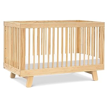 Photo 1 of Babyletto Hudson 3-in-1 Convertible Crib with Toddler Bed Conversion Kit in Washed Natural, Greenguard Gold Certified