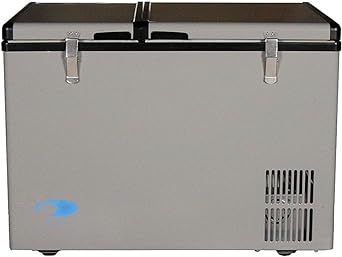Photo 1 of Whynter FM-62DZ 62 Quart Dual Zone Portable Refrigerator and Deep Freezer Chest, AC 110V/ DC 12V, Real Freezer for Car, Home, and RV, -8°F to 50°F Temperature Range, Gray, Fridge + Power Supply Cord
