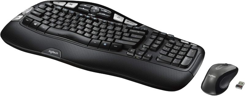 Photo 1 of Logitech MK550 Wireless Wave Keyboard and Mouse Combo - Includes Mouse, Long Battery Life, Ergonomic Design, Black
