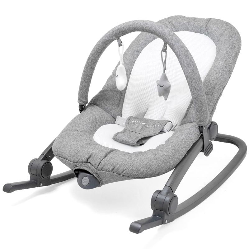 Photo 1 of Baby Delight Aura Deluxe | Portable Baby Bouncer for Infants | Baby Rocker | Quilted Charcoal Tweed
