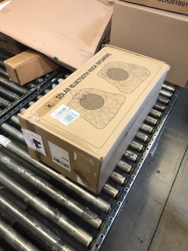Photo 1 of Innovative Technology Outdoor Rock Speaker Pair - Wireless Bluetooth Speakers for Garden, Patio, Waterproof, Built for all Seasons & Solar Powered with Rechargeable Battery, Music Streaming - Charcoal