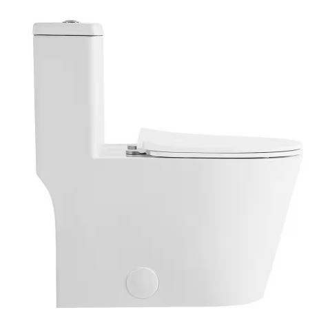 Photo 1 of 1-Piece 1.1 GPF Single Flush Dreux High Efficiency Elongated Toilet with Extra-Strong Flush Technology
