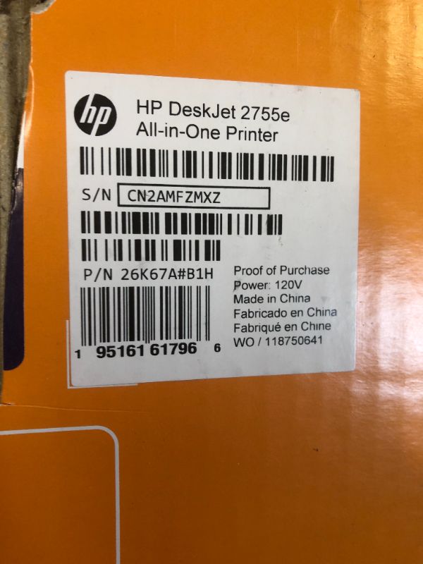 Photo 2 of HP DeskJet 2755e Wireless Color All-in-One Printer