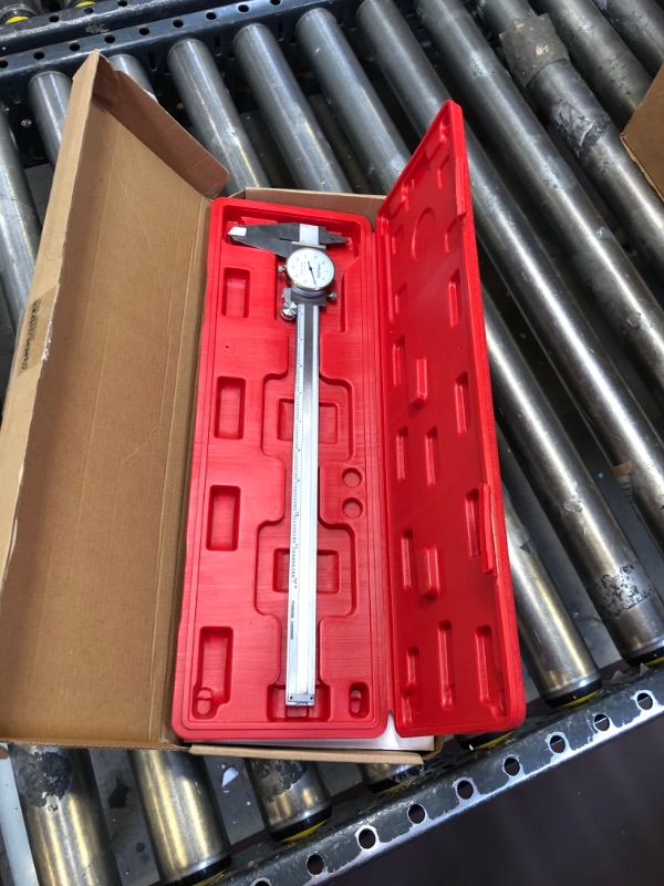 Photo 2 of Accusize Industrial Tools 0-12 inch by 0.001 inch Precision Dial Caliper, Stainless Steel, in Fitted Box, P920-S212 0-12"