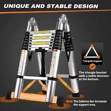Photo 1 of 16.5FT TELESCOPING LADDER, GAMIFY TELESCOPIC A FRAME EXTENSION LADDER 