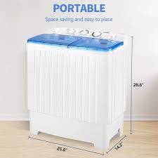 Photo 1 of 1.73 cu ft. Portable Top Load Washer and Spinner Combo in White Mini Twin Tub Washer with 17.6 lbs. Large Capacity
