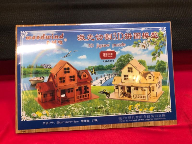 Photo 2 of 3D Wooden Puzzle, Mini DIY Model House Kit Educational Toys Jigsaw Puzzles Gift for Children and Adult