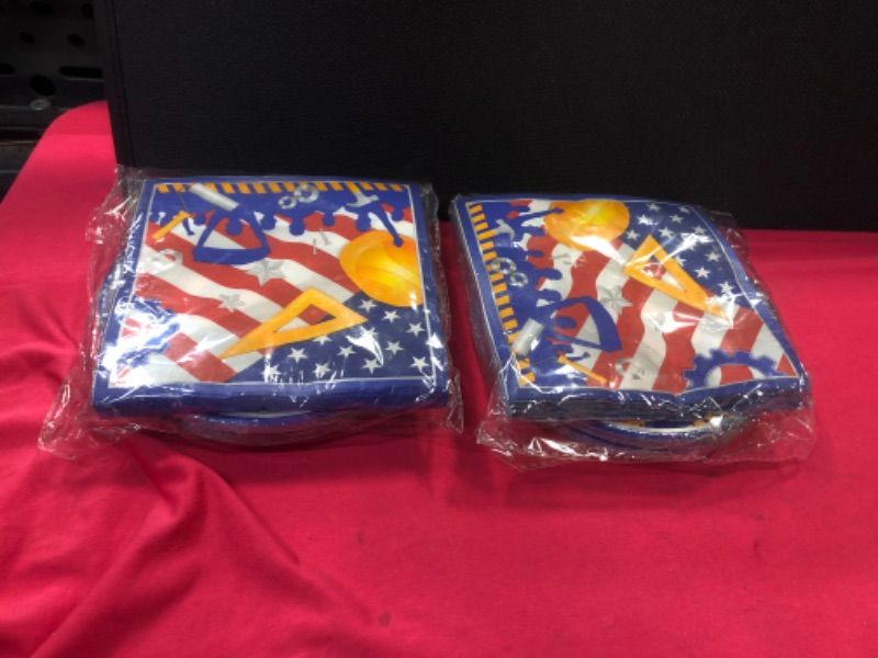 Photo 2 of  2 packs  of Egami 48pcs Labor Day Party Supplies,include 24 Plates, 24 Napkin,Used for Labor Day Party Decoration (Labor Day)
Brand: Egami   
