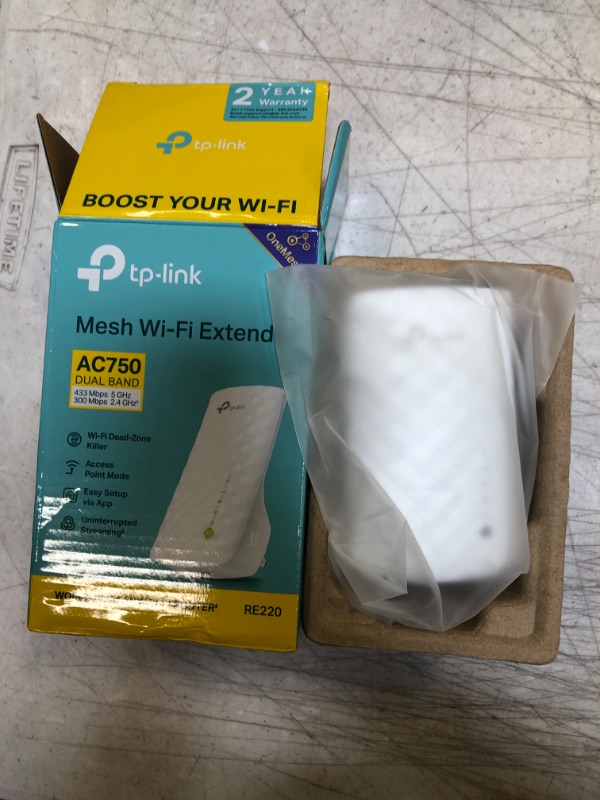 Photo 2 of TP-Link AC750 WiFi Extender (RE220), Covers Up to 1200 Sq.ft and 20 Devices, Up to 750Mbps Dual Band WiFi Range Extender, WiFi Booster to Extend Range of WiFi Internet Connection