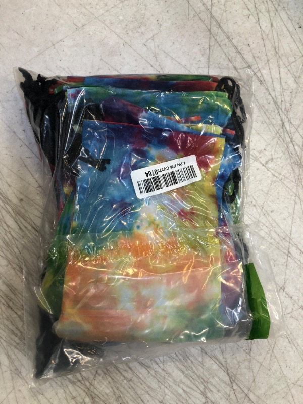 Photo 2 of Cunno 24 Pcs Tie Dye Party Drawstring Bags Reusable Polyester Colorful Rainbow Treat Bags Camo Candy Bags Tropical Themed Gift Bags for Tie Dye Dancing Birthday Party Candy Goodie Teens Kids (Stylish)