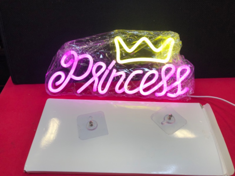 Photo 2 of Crown Neon Signs for Wall Decor Princess LED Neon Light Hanging LED Signs for Bedroom Wall Decorative LED Wall Sign with USB Power for Kid Teen Boys Girls Room Wedding Party Bar Christmas Gift