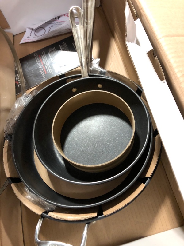 Photo 3 of All-Clad HA1 Hard Anodized Nonstick 5 Piece Fry Pan Set 8, 10, 12 Inch Induction Pots and Pans, Cookware Black 5-Piece 8-Inch, 10-Inch and 12-Inch