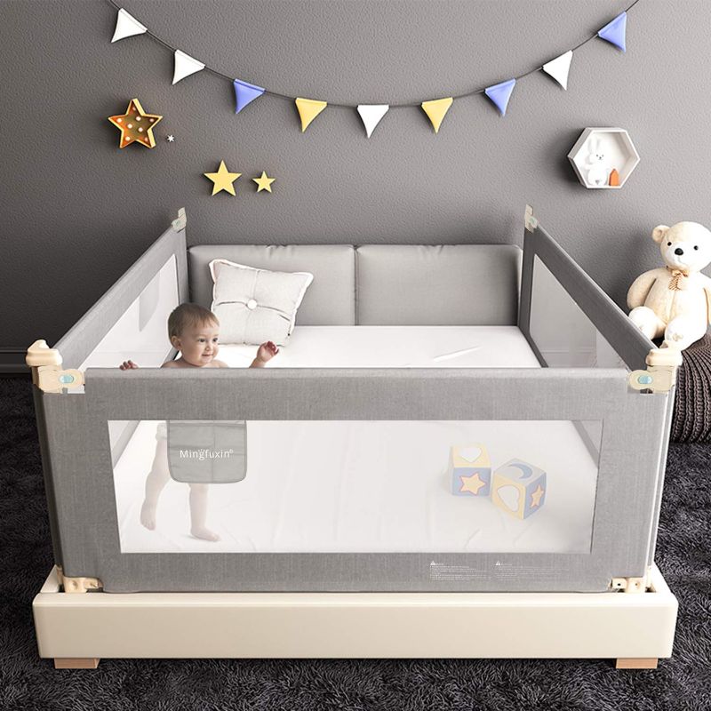 Photo 1 of ANGELLOONG Extra Long Bed Rails for Toddlers, Folding Bed Safety Rail for Baby, Crib Guardrail for Kids with Dual Lock (70" - 1 Side only)
