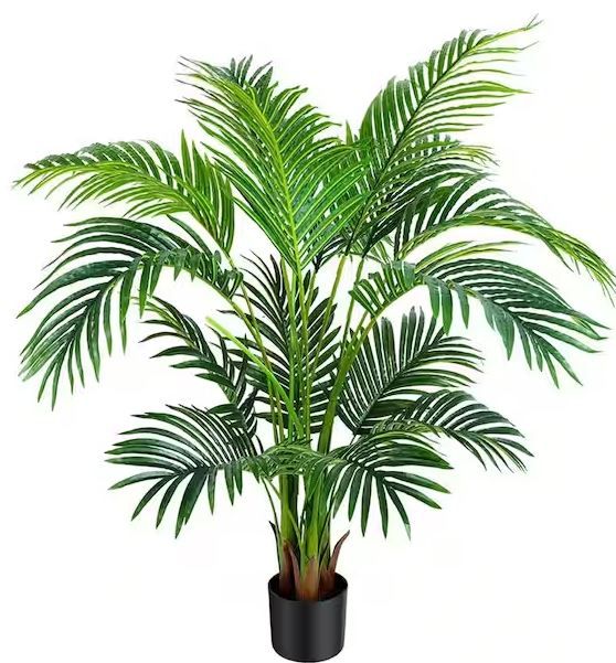 Photo 1 of 4 ft. Artificial Areca Palm Tree with a Pot
