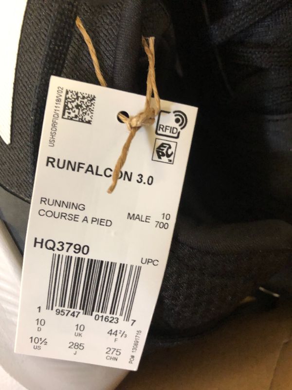 Photo 2 of adidas Men's Run Falcon 3.0 Shoe 10.5 Black/White/Black