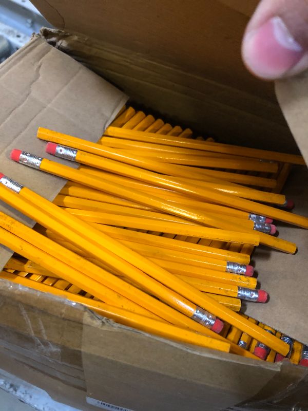 Photo 3 of 1800 Pcs #2 HB Pencils Bulk Wood Cased Pencils Number 2 Pencils Unsharpened Pencils Pack with Eraser Top Hexagon Graphite Wood Pencils for Kids Back to School Office Classroom Teacher Supplies