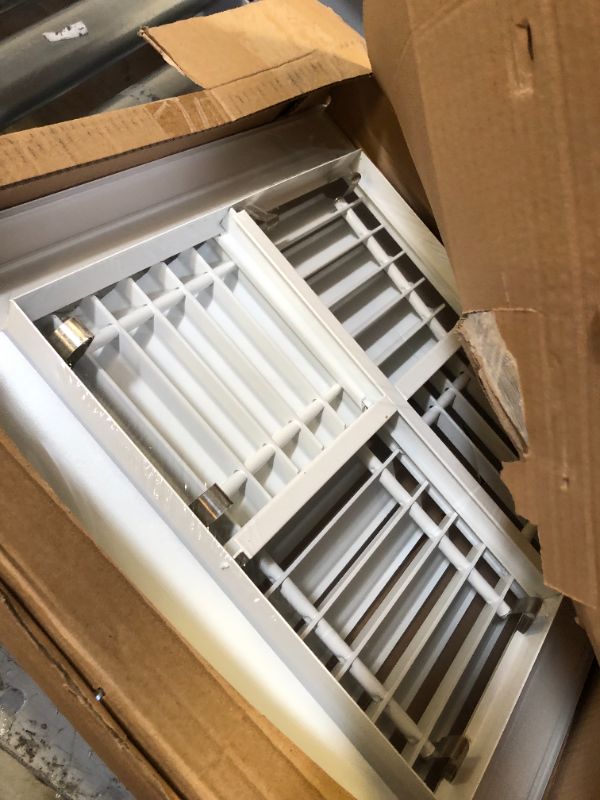 Photo 3 of 12" w X 12" h Extruded Aluminum Adjustable Core Mount Supply Ceiling HVAC Air Grille – Interchangeable: 1-Way