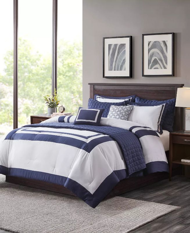 Photo 3 of KING SIZE - REVERSIBLE Heritage 8-Pc. Comforter Set, King. Keep your bed stylish and comfortable in any weather with this Heritage comforter set, featuring a quilted coverlet which can be used alone in warmer months or combined with the comforter for an e