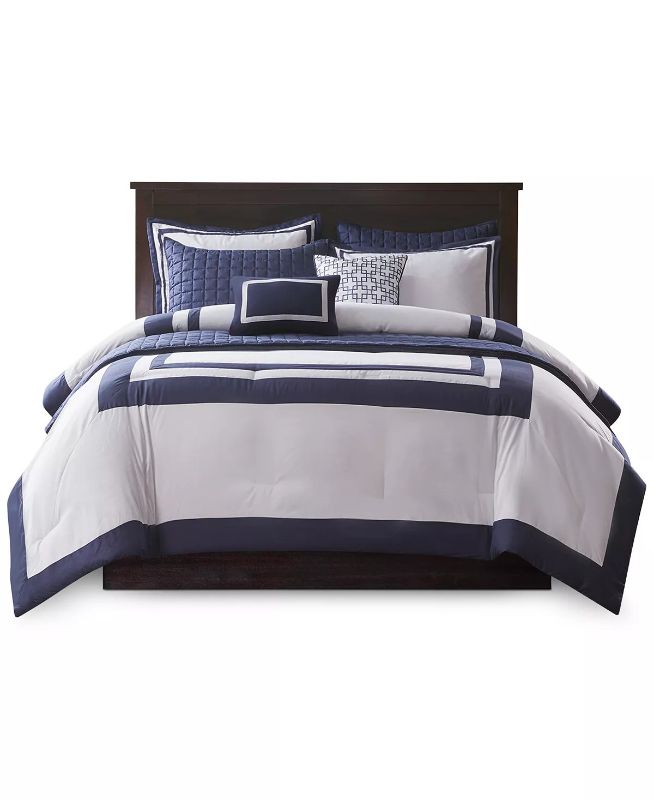 Photo 7 of KING SIZE - REVERSIBLE Heritage 8-Pc. Comforter Set, King. Keep your bed stylish and comfortable in any weather with this Heritage comforter set, featuring a quilted coverlet which can be used alone in warmer months or combined with the comforter for an e