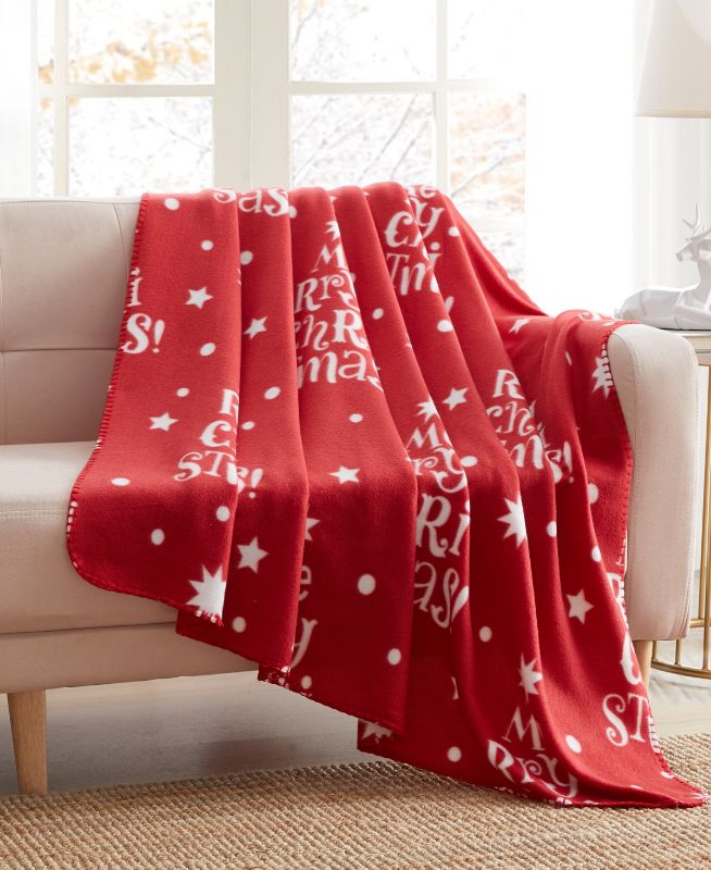 Photo 1 of Birch Trails Holiday Printed Fleece Throw, 50" X 60". Cozy up on your bed or sofa with these fun, Holiday inspired throws by Birch Trails. They are perfect for snuggling up in the bed, on the couch or around a campfire. Hemmed on all sides for a high-qual