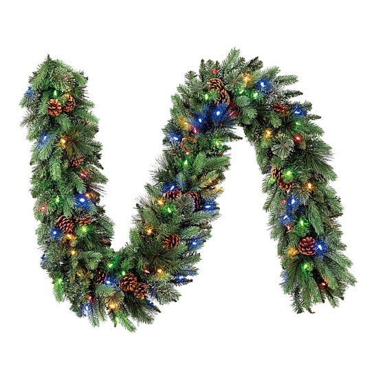 Photo 3 of Kirkland 9’ Pre-Lit LED Greenery Garland. Elegant holiday decorating, this LED 9’ greenery garland with natural pinecones, and 6 different light functions will add a warm festive feel to your home this season. You may connect up to 4 garlands for coverage