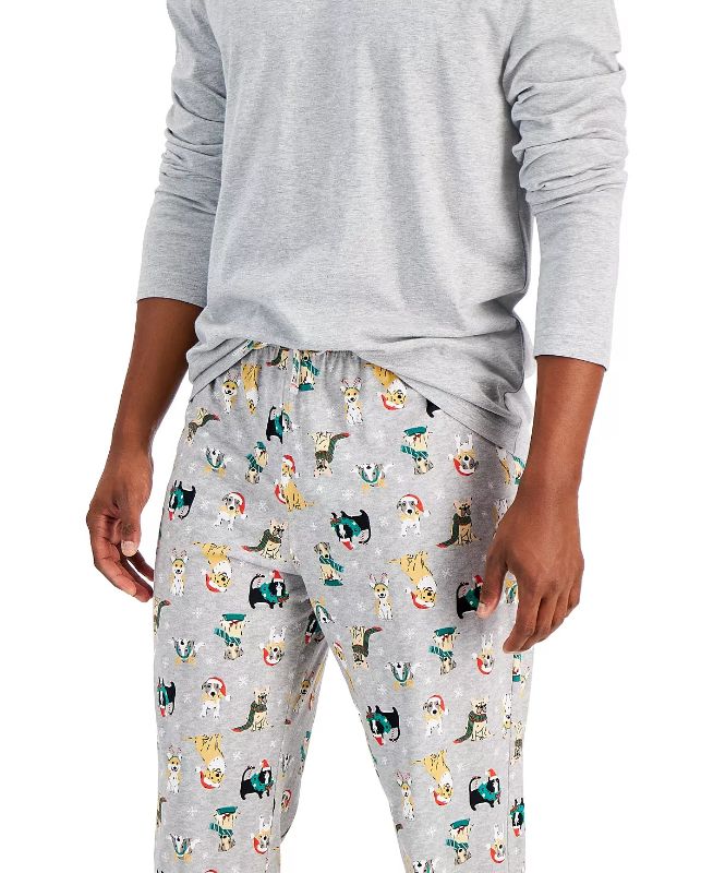 Photo 2 of SIZE MEDIUM - Matching Men's Holiday Dogs & Cats Mix It Family Pajama Set, Created for Macy's - Holiday Dogs BB. Playful pups, and the occasional feline friend, bring the fun to this set from Family Pajamas, a long-sleeve top and coordinating printed bott