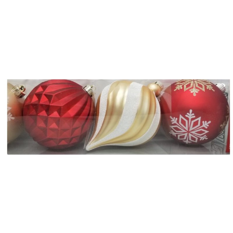 Photo 3 of CG Hunter Holiday 5-Piece Shatter Resistant Ornaments Red/Gold/White. Tis the season to give your tree a fresh decking of colorful ornaments – and here’s a truly inspired array.CG Hunter Holiday 5-Piece Shatter Resistant 6" Ornaments Red/Gold/White is art