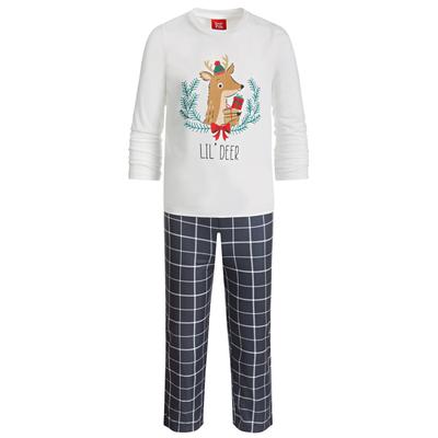 Photo 1 of SIZE 4-5 Matching Kid's Lil Deer Mix It Holiday Pajama Set, Created for Macy's