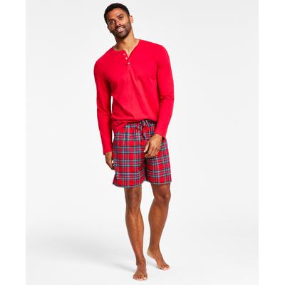 Photo 1 of SIZE MEDIUM - Family Pajamas Men's Brinkley Plaid Shorts Mix It Matching Set, Created for Macy's - Plaid Candy Red