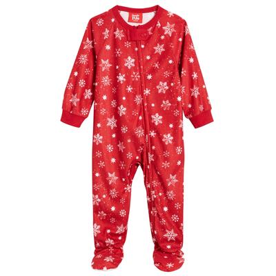 Photo 1 of SIZE 24M - Matching Baby Merry Snowflake Footie One-Piece, Created for Macy's - Candy Red
