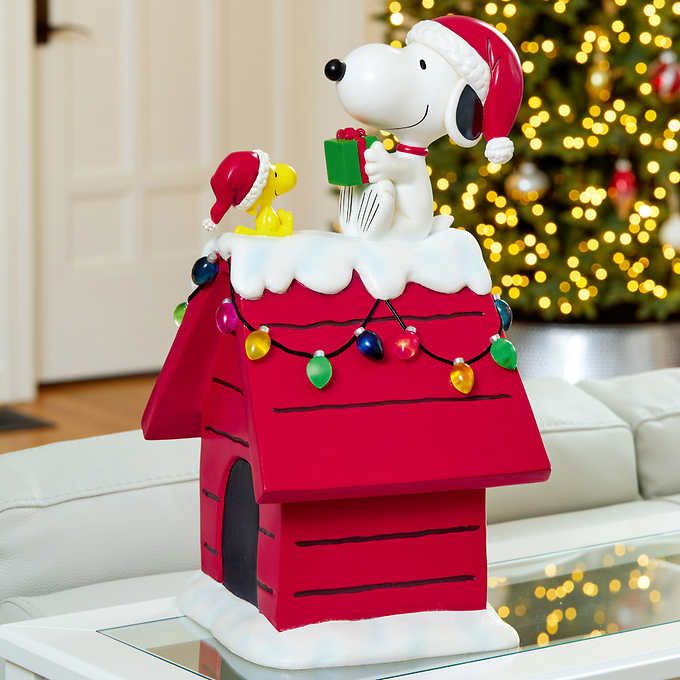 Photo 1 of The beloved Peanuts characters, Snoopy and Woodstock, have become synonymous with the Holidays since their debut over 70 years ago.  Bring the magic of these cherished characters home with the officially licensed Snoopy & Woodstock Holiday Dog House. Sitt